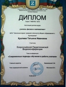 Диплом участника Всероссийской Педагогической Видеоконференции