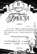 Грамота за участие в соревнованиях по национальным видам спорта среди детей